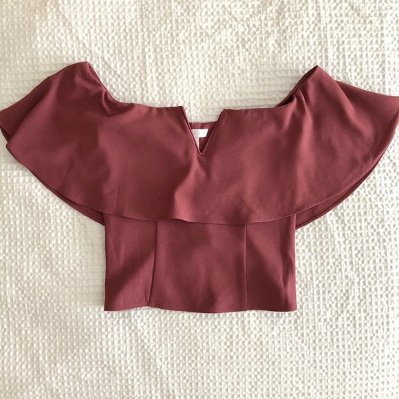 V Neckline Off the Shoulder Top - Picture 3 of 7